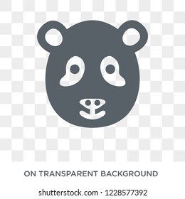 Panda bear icon. Trendy flat vector Panda bear icon on transparent background from animals collection. 