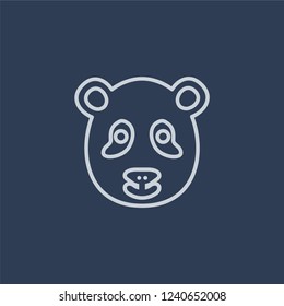 Panda bear icon. Trendy flat vector line Panda bear icon on dark blue background from animals collection. 