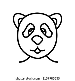 Panda bear icon vector isolated on white background, Panda bear transparent sign