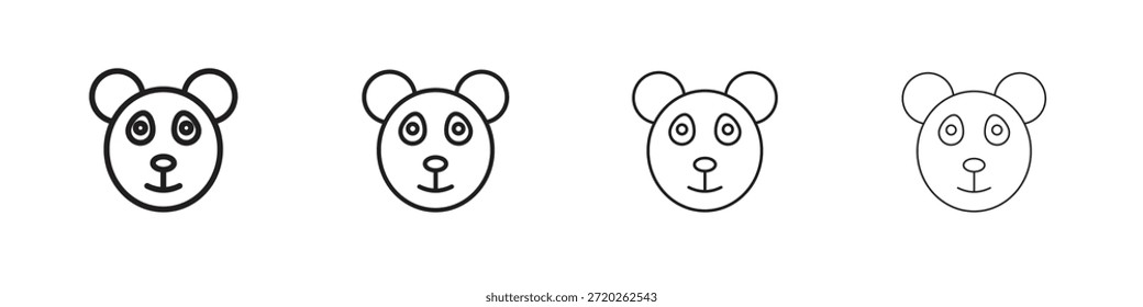 Iconos de oso panda Vector de contorno símbolo signo