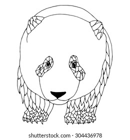 Panda bear illustration. Good for T-shirt, bag or whatever print. Vector illustration