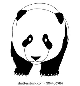 Panda bear illustration. Good for T-shirt, bag or whatever print. Vector illustration