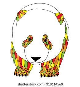 Panda bear illustration. Good for T-shirt, bag or whatever print. Vector illustration