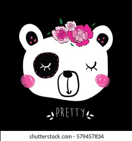 panda bear illustration vector for print