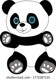 Panda bear isolated on white background