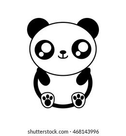 panda bear kawaii cute animal little icon. Isolated and flat illustration