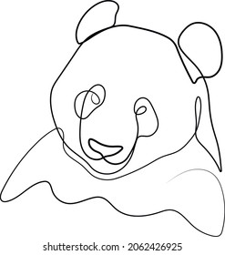 Panda bear logo abstract design vector template in Linear style. Continuous one line drawing of panda silhouette isolated on white background. Panda for company logo identity or tattoo.