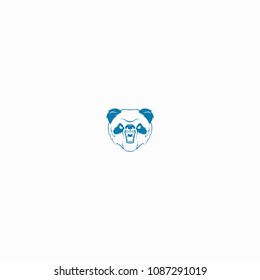 Panda bear Logo design vector template. Funny Lazy Logo Panda animal.