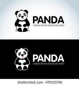 Panda bear Logo design vector template.