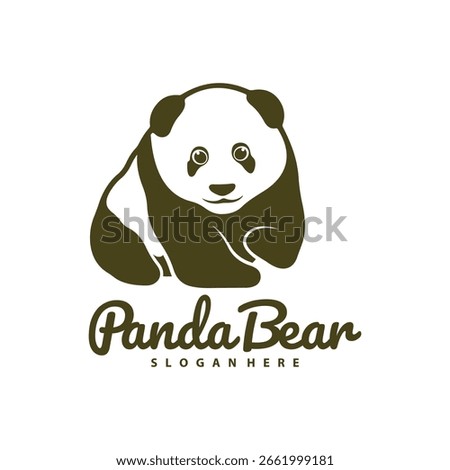 Panda Bear logo design vector. Silhouette Panda Template Illustration