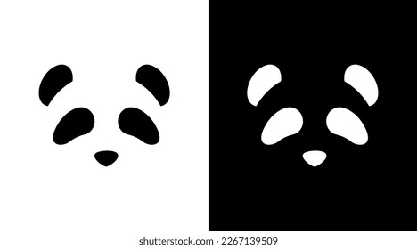Panda bear logo icon vector minimalist monogram Design template