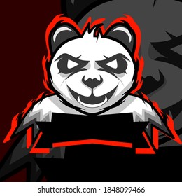 Panda Bear mascot logo sport template design vector illustration