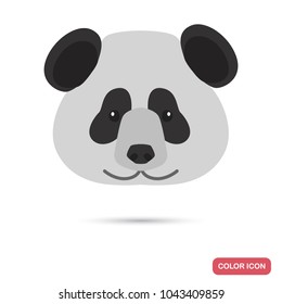 Panda bear muzzle color flat icon