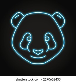 Panda bear neon icon in line style. Vector illustration.