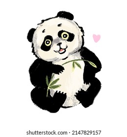 Panda-Bär auf weißem, isoliertem Hintergrund Vektorgrafik