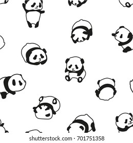 Panda bear pattern seamless vector illustration. Seamless background with animals for clothes, cards, design, web.
