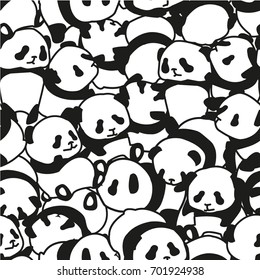 Panda bear pattern seamless vector illustration. Seamless background with animals for clothes, cards, design, web.