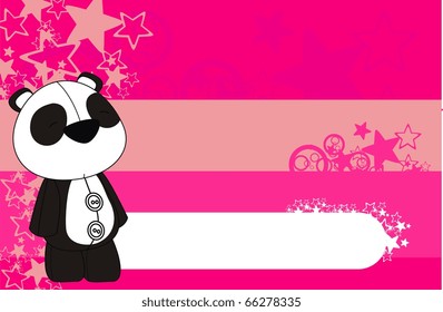 panda bear plush cartoon background in vector format very easy to edit