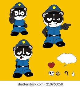  panda bear police cartoon set in vector format very easy to edit