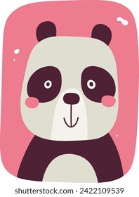 Panda Bear Portrait Vector Illustration