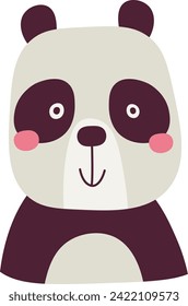 Panda Bear Portrait Vector Illustration