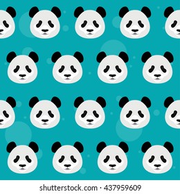 Panda bear seamless pattern background