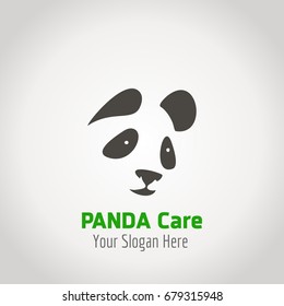 Panda bear silhouette design a vector template. Logo animal concept icon.