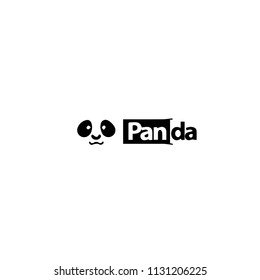 Panda Bear Silhouette Logo Design Vector Template.