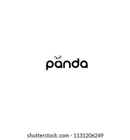 Panda bear silhouette Logo design vector template.