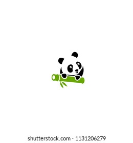 Panda Bear Silhouette Logo Design Vector Template.