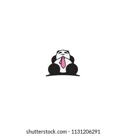 Panda bear silhouette Logo design vector template.