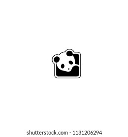Panda bear silhouette Logo design vector template.