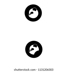 Panda bear silhouette Logo design vector template.