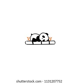 Panda bear silhouette Logo design vector template.