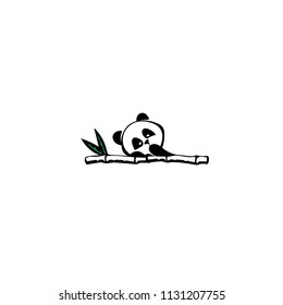 Panda bear silhouette Logo design vector template.