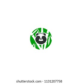 Panda bear silhouette Logo design vector template.