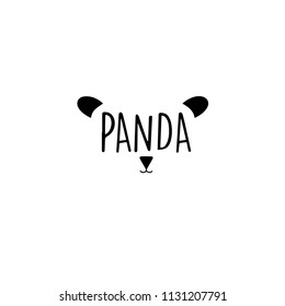 Panda bear silhouette Logo design vector template.