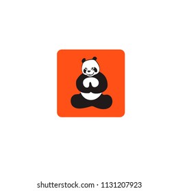 Panda bear silhouette Logo design vector template.