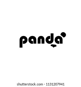 Panda Bear Silhouette Logo Design Vector Template.