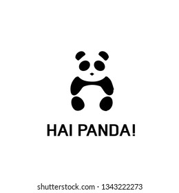 Panda bear silhouette Logo design vector template. - Vector