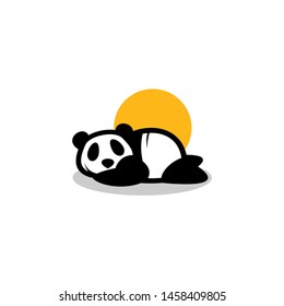 Panda Bear Silhouette Logo Design Vector Template