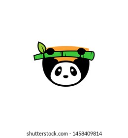 Panda Bear Silhouette Logo Design Vector Template