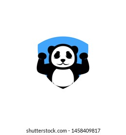Panda Bear Silhouette Logo Design Vector Template
