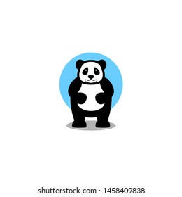 Panda Bear Silhouette Logo Design Vector Template