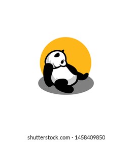 Panda Bear Silhouette Logo Design Vector Template
