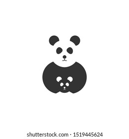 Panda bear silhouette Logo design vector template