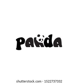 Panda bear silhouette Logo design vector template.