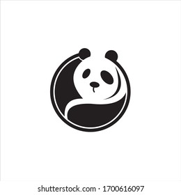 Panda-Bär-Silhouette-Logo-Design-Vektorillustration