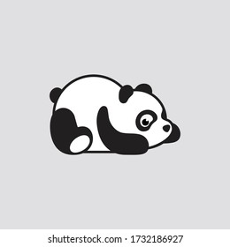 Plantilla vectorial de diseño con logotipo de silueta de oso panda.