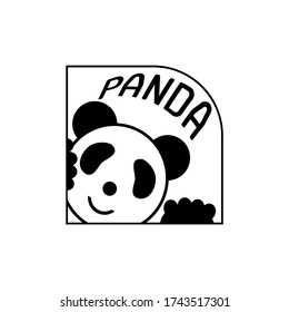 Panda bear silhouette Logo design vector template. Isolate on a white background.